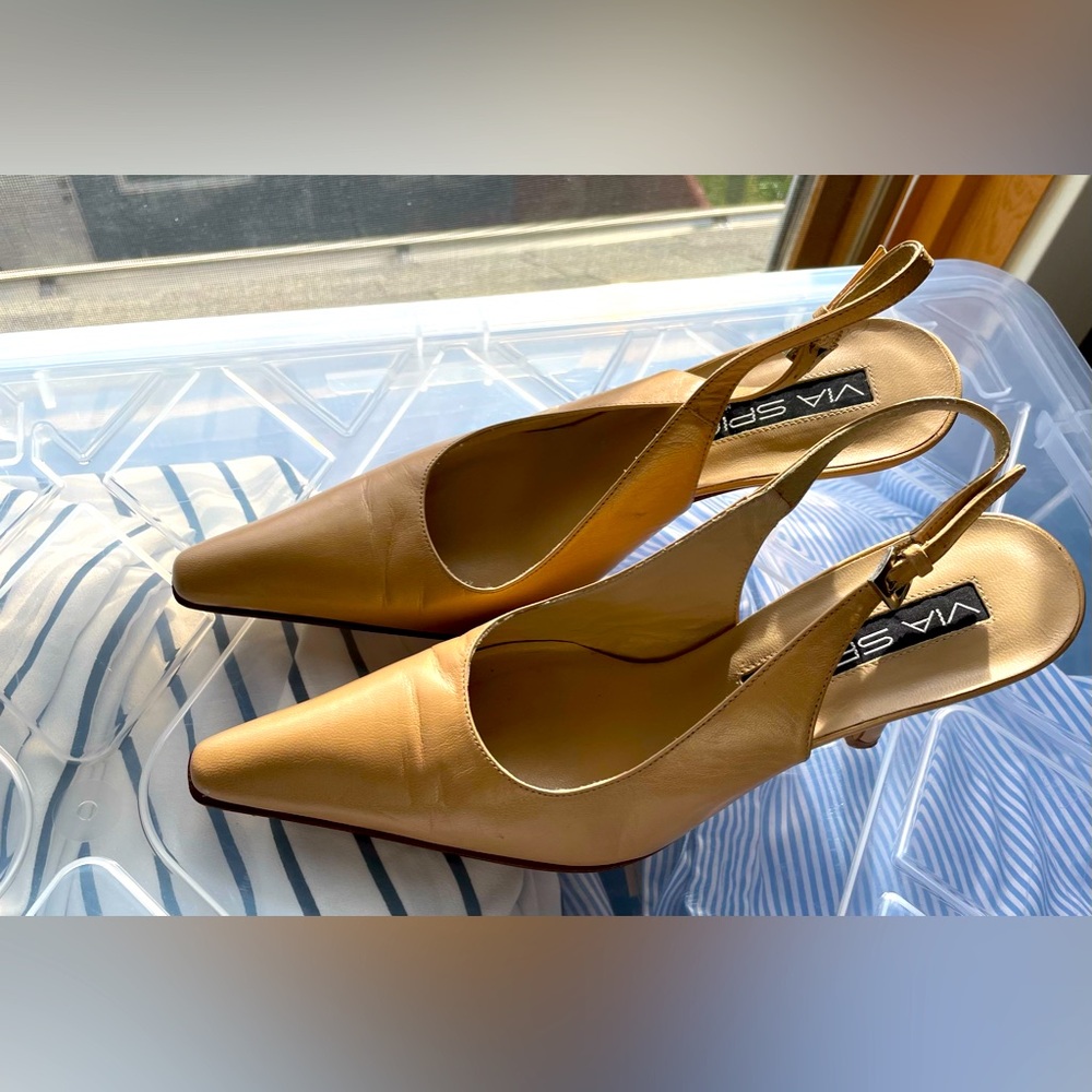 Vintage Via Spiga Nude Slingbacks